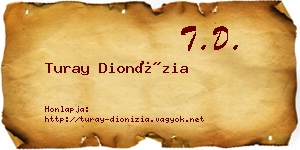 Turay Dionízia névjegykártya